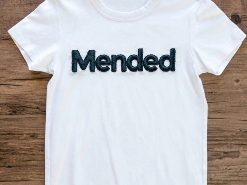 Branded merchandise on a white shirt